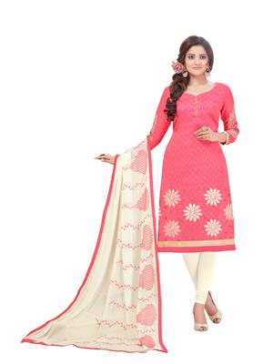 Light-pink embroidered cotton salwar 1