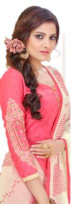 Light-pink embroidered cotton salwar 2