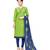 Green embroidered cotton salwar with dupatta
