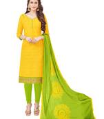 Yellow embroidered cotton salwar