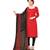 Red embroidered cotton salwar with dupatta