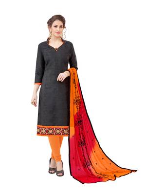 Charcoal embroidered cotton salwar 1