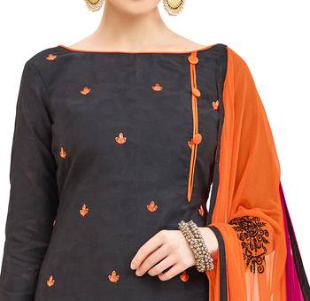 Black embroidered cotton salwar 1