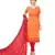 Orange embroidered cotton salwar with dupatta