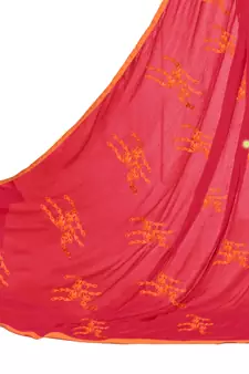 Orange embroidered cotton salwar with dupatta