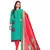 Turquoise embroidered chanderi salwar with dupatta