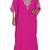 Fuchsia Pink Embroidered Georgette Islamic Style Arabian Gown Festive Party Wear Round Neck Kaftan