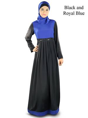 MyBatua Black Crepe Islamic Wear Arabian Dailywear Muslim Long Abaya With Hijab 1