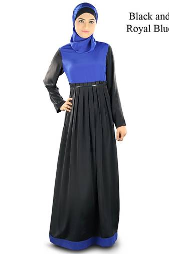 MyBatua Black Crepe Islamic Wear Arabian Dailywear Muslim Long Abaya With Hijab