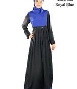 MyBatua Black Crepe Islamic Wear Arabian Dailywear Muslim Long Abaya With Hijab