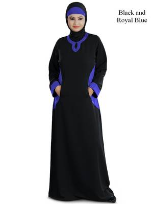 MyBatua Black Polyester Islamic Wear Arabian Dailywear Muslim Long Abaya With Hijab 1