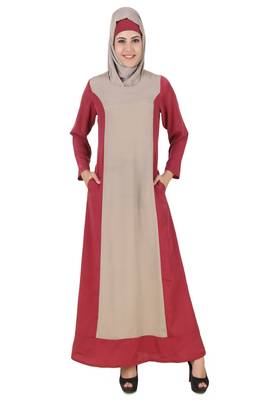 MyBatua Multicolor Polyester Islamic Wear Arabian Dailywear Muslim Long Abaya With Hijab 1