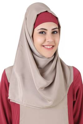 MyBatua Multicolor Polyester Islamic Wear Arabian Dailywear Muslim Long Abaya With Hijab 4