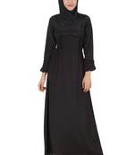 MyBatua Black Polyester Islamic Wear Arabian Dailywear Muslim Long Abaya With Hijab