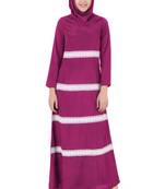 MyBatua Pink Poly Crepe Islamic Wear Arabian Dailywear Muslim Long Abaya With Hijab