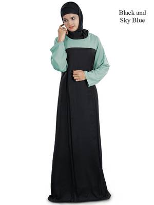 MyBatua Black Rayon Islamic Wear Arabian Dailywear Muslim Long Abaya With Hijab 1