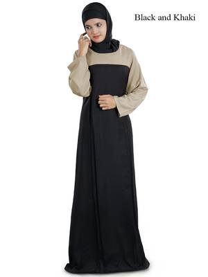 MyBatua Black Rayon Islamic Wear Arabian Dailywear Muslim Long Abaya With Hijab 1