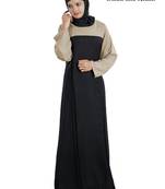 MyBatua Black Rayon Islamic Wear Arabian Dailywear Muslim Long Abaya With Hijab