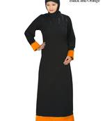 MyBatua Black Polyester Islamic Wear Arabian Dailywear Muslim Long Abaya With Hijab