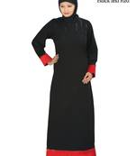 MyBatua Black Polyester Islamic Wear Arabian Dailywear Muslim Long Abaya With Hijab
