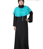 MyBatua Black Polyester Islamic Wear Arabian Dailywear Muslim Long Abaya With Hijab