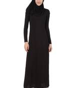 MyBatua Black Rayon Islamic Wear Arabian Dailywear Muslim Long Abaya With Hijab