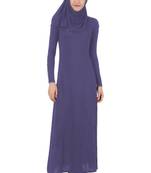 MyBatua Purple Rayon Islamic Wear Arabian Dailywear Muslim Long Abaya With Hijab