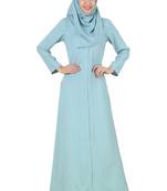 MyBatua Blue Rayon Islamic Wear Arabian Dailywear Muslim Long Abaya With Hijab