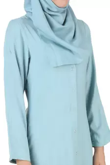 MyBatua Blue Rayon Islamic Wear Arabian Dailywear Muslim Long Abaya With Hijab