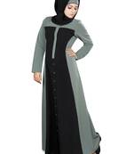 MyBatua Black Polyester Islamic Wear Arabian Dailywear Muslim Long Abaya With Hijab