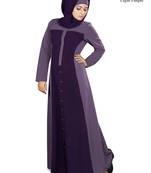MyBatua Purple Polyester Islamic Wear Arabian Dailywear Muslim Long Abaya With Hijab