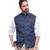 Abhivani blue color chinese collar waistcoat & shirt for men