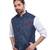 Abhivani blue color chinese collar waistcoat & shirt for men