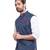 Abhivani blue color chinese collar waistcoat & shirt for men