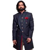 Abhivani CHARCOAL color Chinese collar Sherwani for men