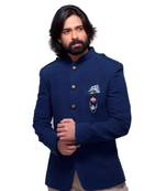 Abhivani INDIGO BLUE color Chinese collar Jacket for men