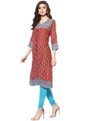 Multicolor rayon kurtas-and-kurtis 3