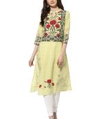 Yellow cotton kurtas-and-kurtis