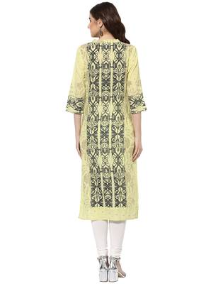 Yellow cotton kurtas-and-kurtis 2