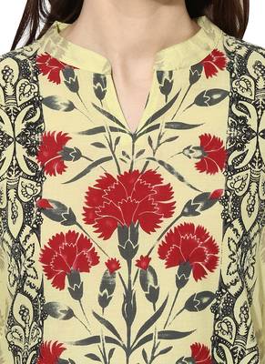 Yellow cotton kurtas-and-kurtis 5