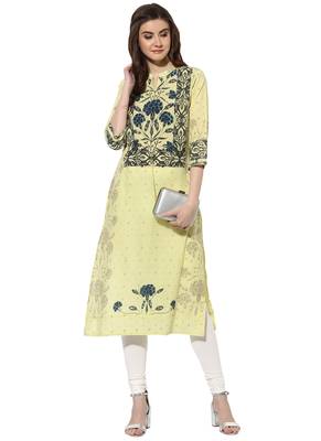 Yellow cotton kurtas-and-kurtis 4