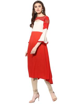 Red cotton kurtas-and-kurtis 3