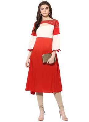 Red cotton kurtas-and-kurtis 4