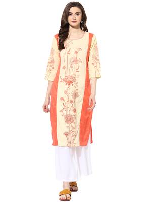Cream rayon kurtas-and-kurtis 1