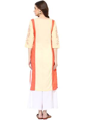 Cream rayon kurtas-and-kurtis 2