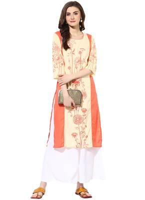 Cream rayon kurtas-and-kurtis 4