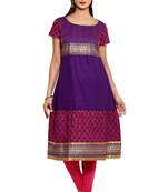 Violet cotton kurtas-and-kurtis