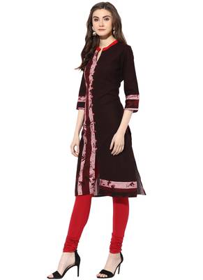 Brown rayon kurtas-and-kurtis 3