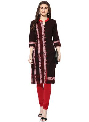 Brown rayon kurtas-and-kurtis 4