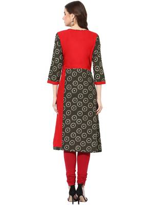Green cotton embroidered-kurtis 2